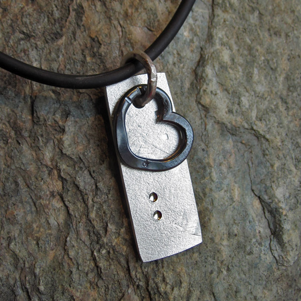Smash Tag and Heart - Silver and oxidized Silver. $200